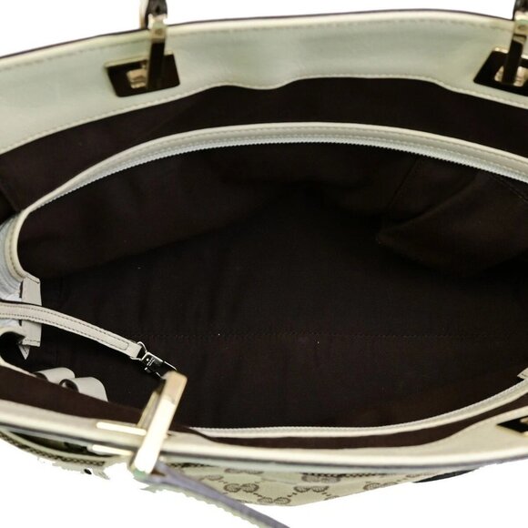 GUCCI Logo GG Pattern Shoulder Bag Canvas Leather Brown White GHW 76EE101 - Picture 13 of 14